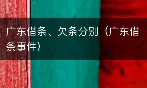 广东借条、欠条分别（广东借条事件）
