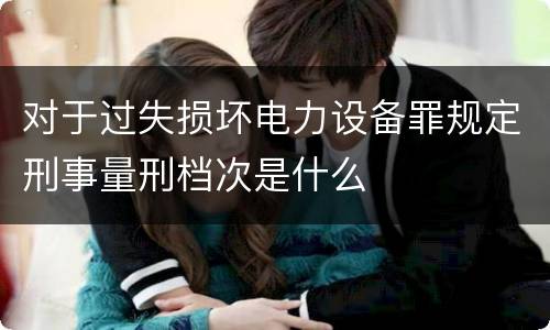 对于过失损坏电力设备罪规定刑事量刑档次是什么