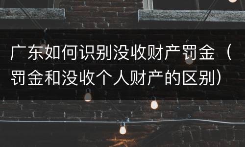 广东如何识别没收财产罚金（罚金和没收个人财产的区别）