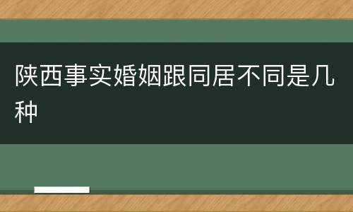 陕西事实婚姻跟同居不同是几种