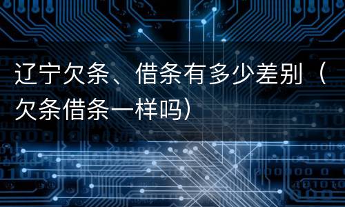 辽宁欠条、借条有多少差别（欠条借条一样吗）