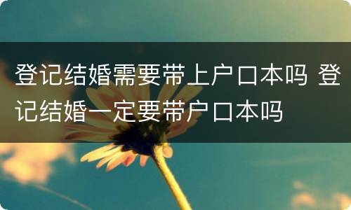 登记结婚需要带上户口本吗 登记结婚一定要带户口本吗