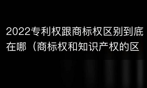 2022专利权跟商标权区别到底在哪（商标权和知识产权的区别）