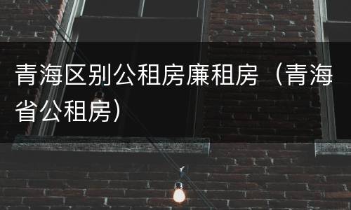 青海区别公租房廉租房（青海省公租房）