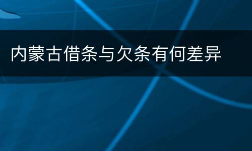 内蒙古借条与欠条有何差异