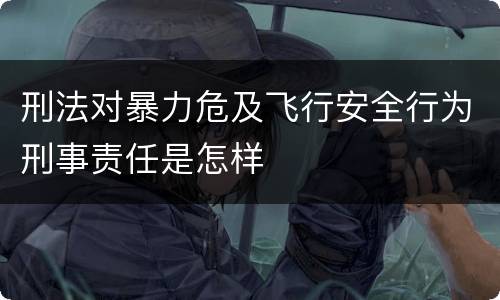 刑法对暴力危及飞行安全行为刑事责任是怎样