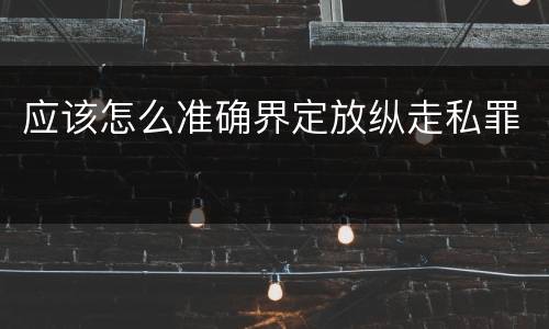 应该怎么准确界定放纵走私罪