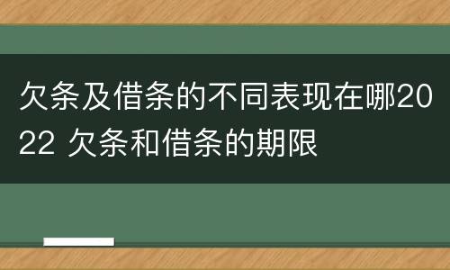 欠条及借条的不同表现在哪2022 欠条和借条的期限
