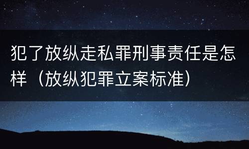 犯了放纵走私罪刑事责任是怎样（放纵犯罪立案标准）