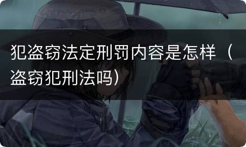 犯盗窃法定刑罚内容是怎样（盗窃犯刑法吗）