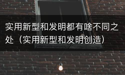 实用新型和发明都有啥不同之处（实用新型和发明创造）