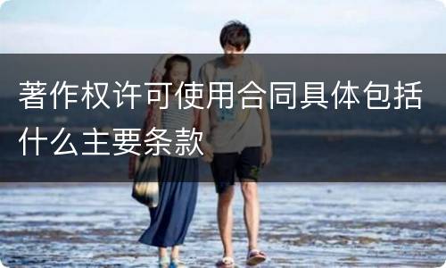 著作权许可使用合同具体包括什么主要条款