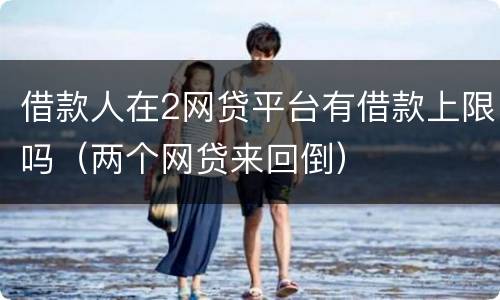 借款人在2网贷平台有借款上限吗（两个网贷来回倒）