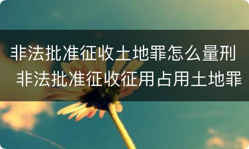 非法批准征收土地罪怎么量刑 非法批准征收征用占用土地罪