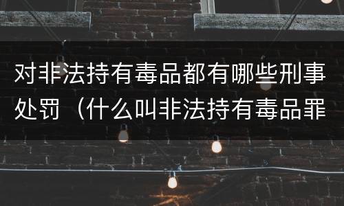 对非法持有毒品都有哪些刑事处罚（什么叫非法持有毒品罪）
