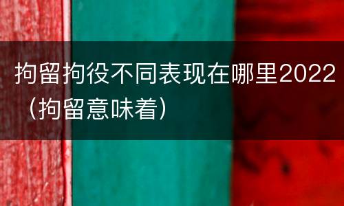 拘留拘役不同表现在哪里2022（拘留意味着）