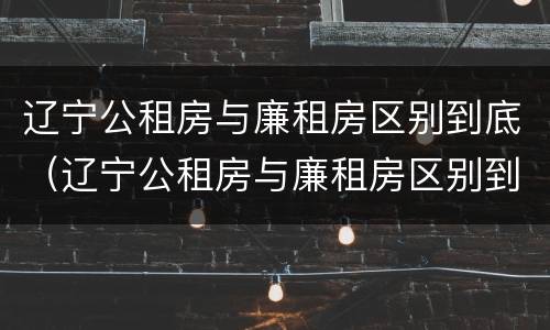 辽宁公租房与廉租房区别到底（辽宁公租房与廉租房区别到底是什么）
