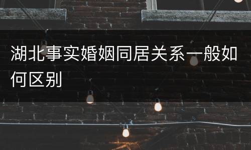 湖北事实婚姻同居关系一般如何区别