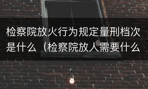 检察院放火行为规定量刑档次是什么（检察院放人需要什么材料）