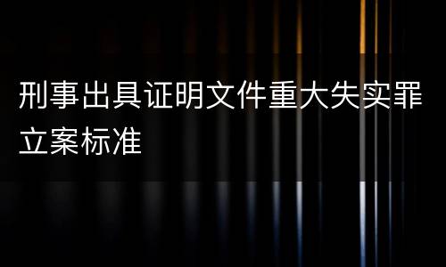 刑事出具证明文件重大失实罪立案标准