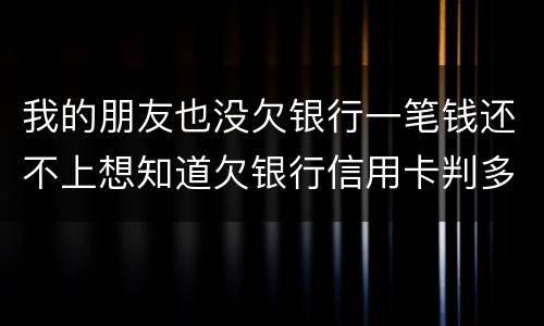 我的朋友也没欠银行一笔钱还不上想知道欠银行信用卡判多少年