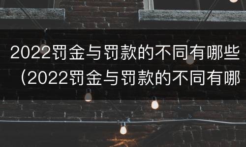 2022罚金与罚款的不同有哪些（2022罚金与罚款的不同有哪些呢）