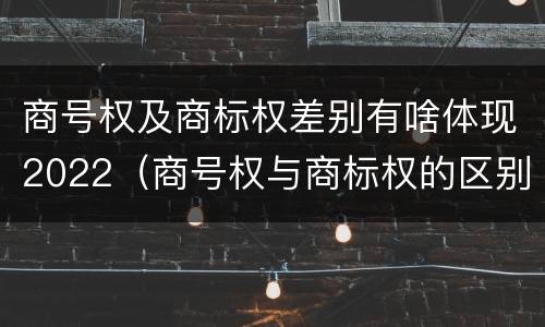 商号权及商标权差别有啥体现2022（商号权与商标权的区别）
