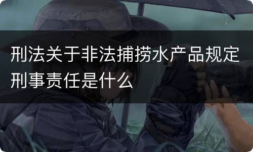 刑法关于非法捕捞水产品规定刑事责任是什么