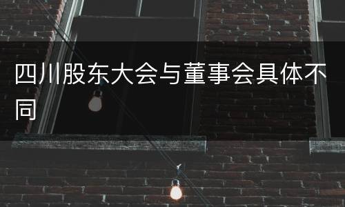 四川股东大会与董事会具体不同