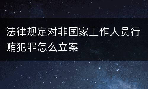 法律规定对非国家工作人员行贿犯罪怎么立案