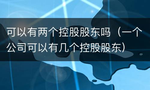 可以有两个控股股东吗（一个公司可以有几个控股股东）