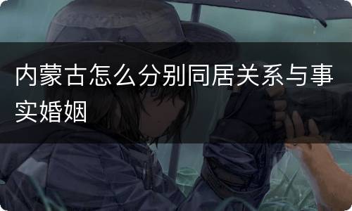 内蒙古怎么分别同居关系与事实婚姻