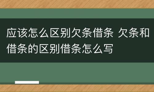 应该怎么区别欠条借条 欠条和借条的区别借条怎么写