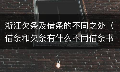 浙江欠条及借条的不同之处（借条和欠条有什么不同借条书写）