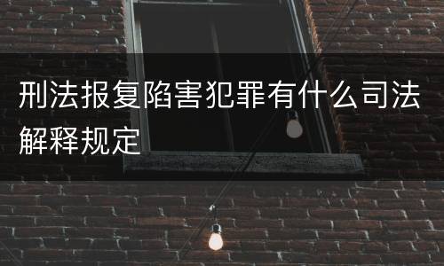 刑法报复陷害犯罪有什么司法解释规定