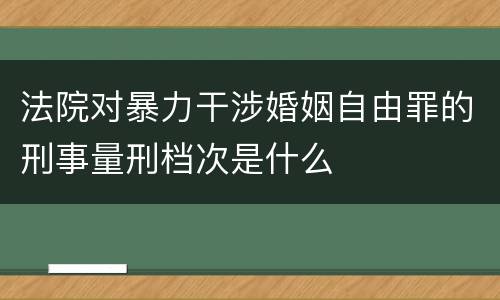 法院对暴力干涉婚姻自由罪的刑事量刑档次是什么