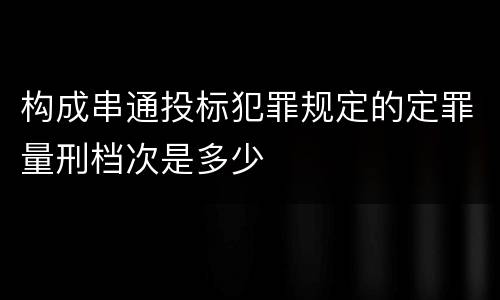 构成串通投标犯罪规定的定罪量刑档次是多少