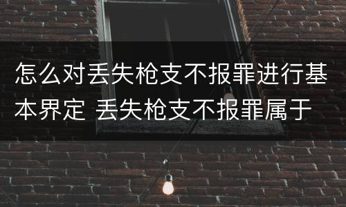 怎么对丢失枪支不报罪进行基本界定 丢失枪支不报罪属于