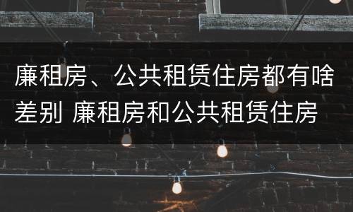 廉租房、公共租赁住房都有啥差别 廉租房和公共租赁住房