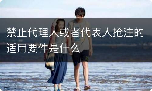 禁止代理人或者代表人抢注的适用要件是什么