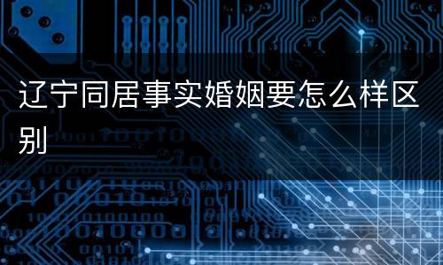 辽宁同居事实婚姻要怎么样区别