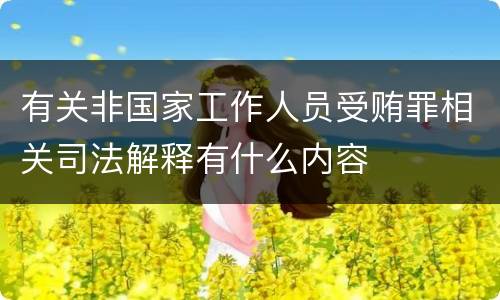 有关非国家工作人员受贿罪相关司法解释有什么内容