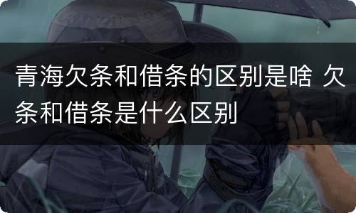 青海欠条和借条的区别是啥 欠条和借条是什么区别