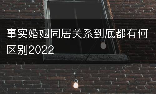 事实婚姻同居关系到底都有何区别2022