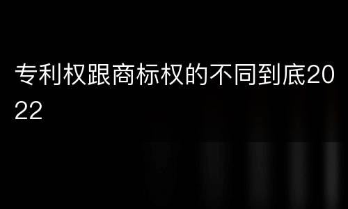 专利权跟商标权的不同到底2022