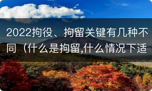 2022拘役、拘留关键有几种不同（什么是拘留,什么情况下适用拘留）