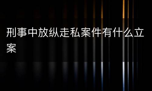 刑事中放纵走私案件有什么立案
