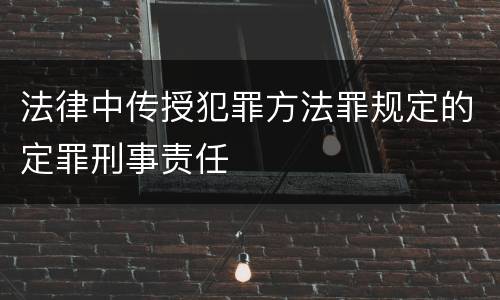法律中传授犯罪方法罪规定的定罪刑事责任