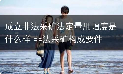 成立非法采矿法定量刑幅度是什么样 非法采矿构成要件