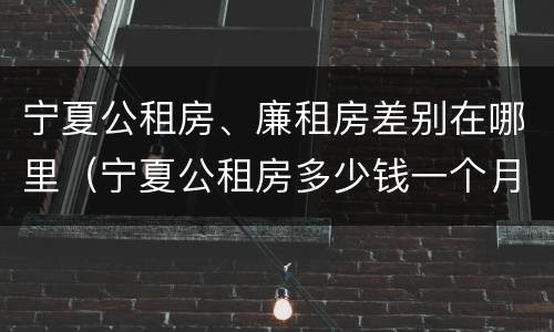 宁夏公租房、廉租房差别在哪里（宁夏公租房多少钱一个月）